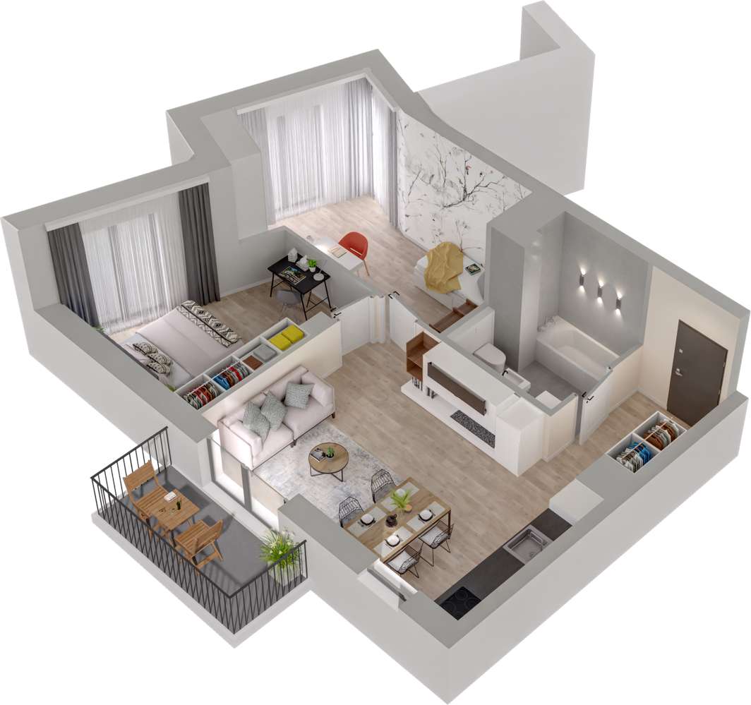 3.M.01 | 54,82 m² | 3 pokoje z balkonem| Krzyki- Gaj | na start!