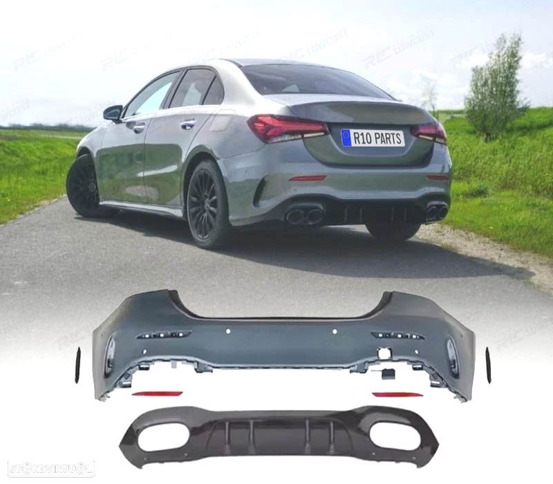 PARA-CHOQUES TRASEIRO MERCEDES CLASE A V177 19-24 LOOK AMG A45 - 1