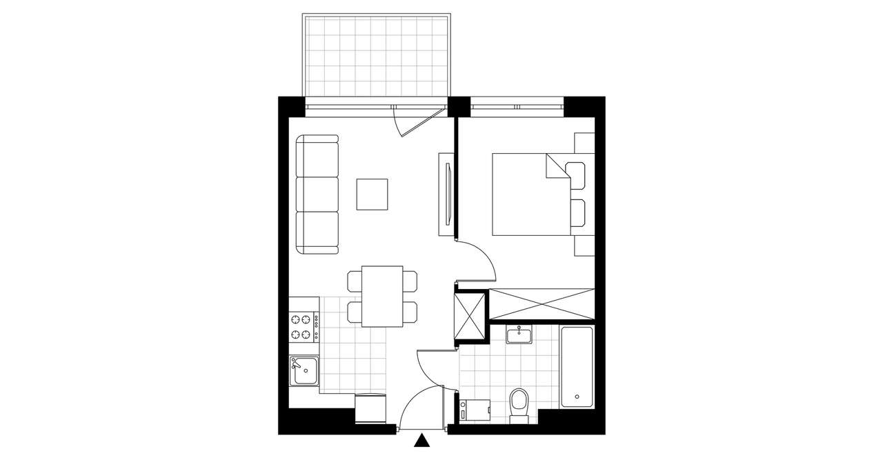2-pokojowe mieszkanie 33m2 + balkon - Pełny obrazek: 4/7