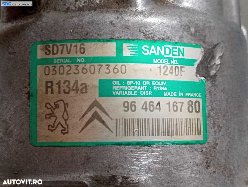 Compresor AC Aer Conditionat Clima Citroen C8 2.0 HDI 2002 - 2008 Cod 9646416780 [M5661] - 4