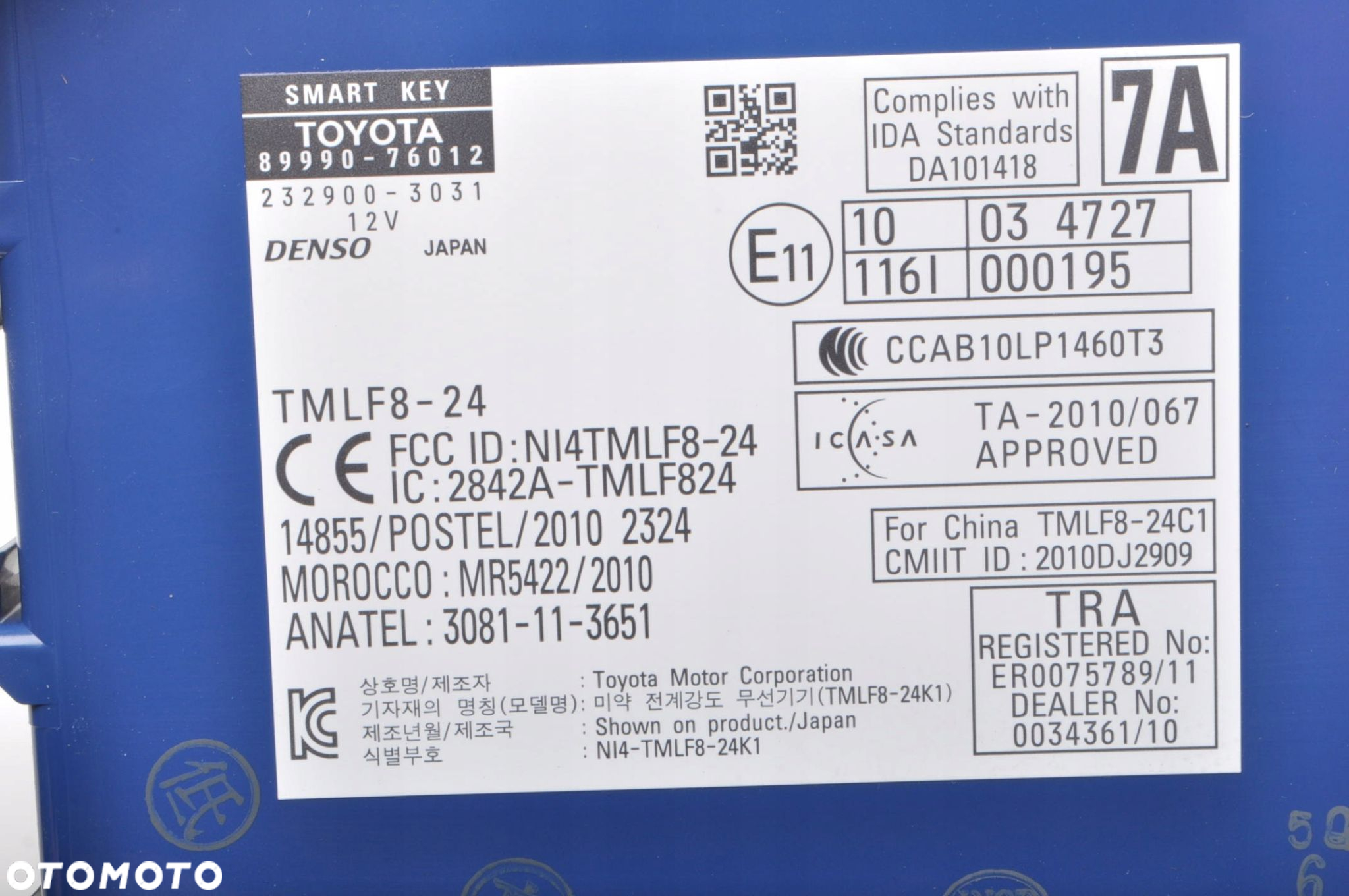 LEXUS CT 200h MODUŁ STEROWNIK SMART KEY 89990-76012 - 2