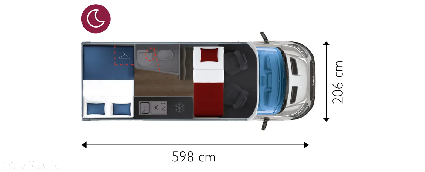 Giottiline GIOTTIVAN 60FT RAPIDO gr. Ford Transit MARKIZA SOLAR 200W KAMERA COFANIA RADIO 2DIN TRUMA DIESEL 4 OSOBOWY - 11