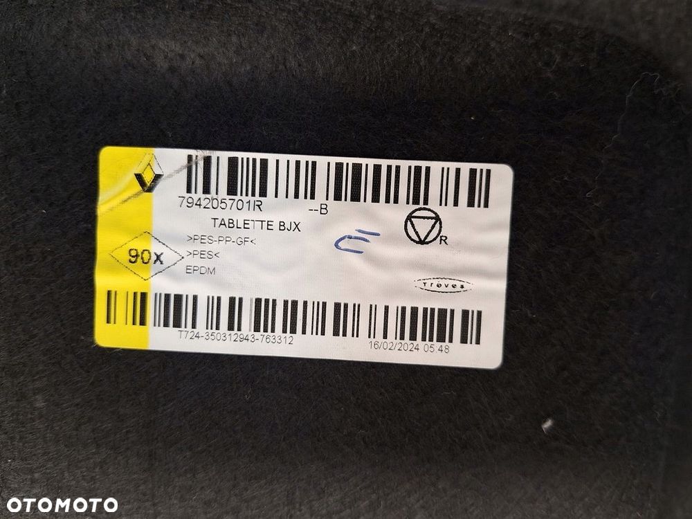 polka bagaznika dacia sandero III 3 2020- 794205701r orginal  demontaz - 5