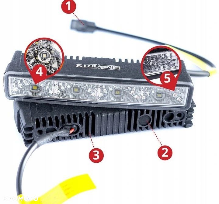 Swiatla DRL Do Jazdy Dziennej EinParts LED Daylight Diody OSRAM kpl 165mm - 9