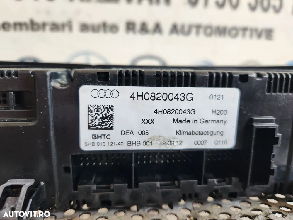 Panou Modul Clima Climatronic Cu Incalzire In Scaune Audi A8 4H D4 An 2010-2011-2012-2013-2014-2015-2016-2017 Cod 4H0820043G Dezmembrez Audi A8 3.0 Tdi Motor CLA Cutie NNY An 2010-2011-2012-2013-2014-2015-2016-2017 - Dezmembrari Arad - 6