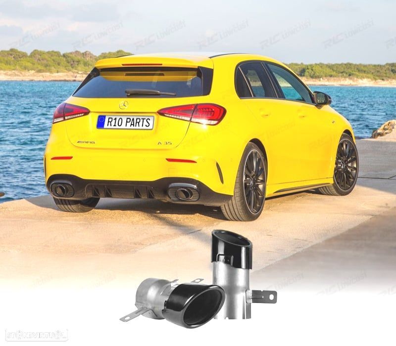 PONTEIRAS DE ESCAPE MERCEDES W177 18 - LOOK A35 AMG PRETO