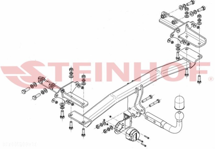 Hak Holowniczy Steinhof z Kulą + Moduł z Wiązką Uniwersalną 7 PIN do Jeep Renegade od 2014 ODKRĘCANY - 7