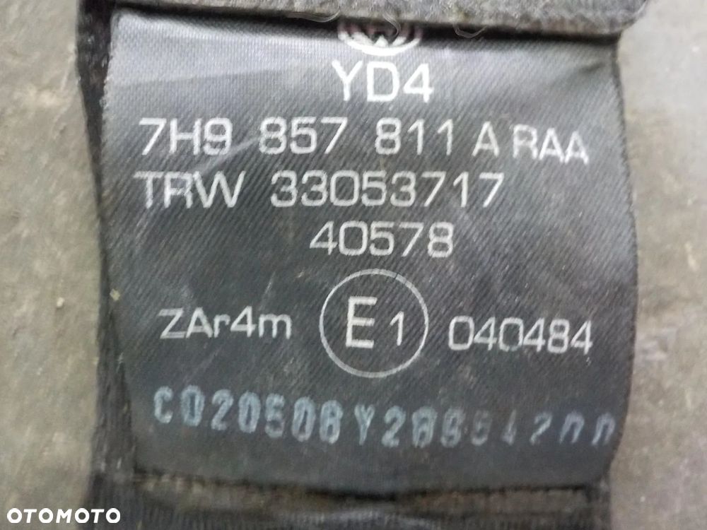 VW T5 T6 CARAVELLE PAS PASY BEZPIECZEŃSTAWA TYŁ TYLNE ŚRODKOWE - 4