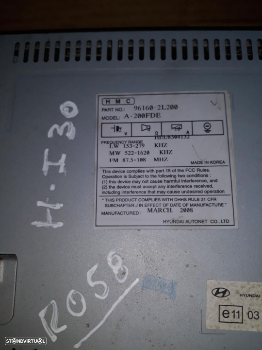 HIUNDAY I30 RADIO R058 - 3
