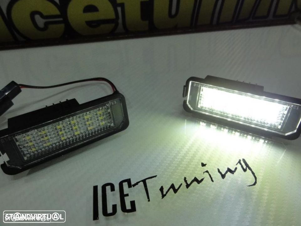 Suporte De Lâmpada De Matricula Com Led Branco Para Audi TT 8N 2-doors 1999-2006, VW EOS, Golf 4, 5, 6, 7, Lupo, Passat 3C, CC, Polo 6N2, 9N,9N3, Beetle, Passat B6, B7, Phaeton, Scirocco, Seat Altea, Exeo, Exeo ST, Ibiza 6J, Leon 1P, Skoda Superb 3T 4-drs Sedan 2008, Porsche Carrera GT, 911 Carrera 996, 997, GT2, GT3, Boxster 987, Cayene 9PA, Cayman 987C. - 14
