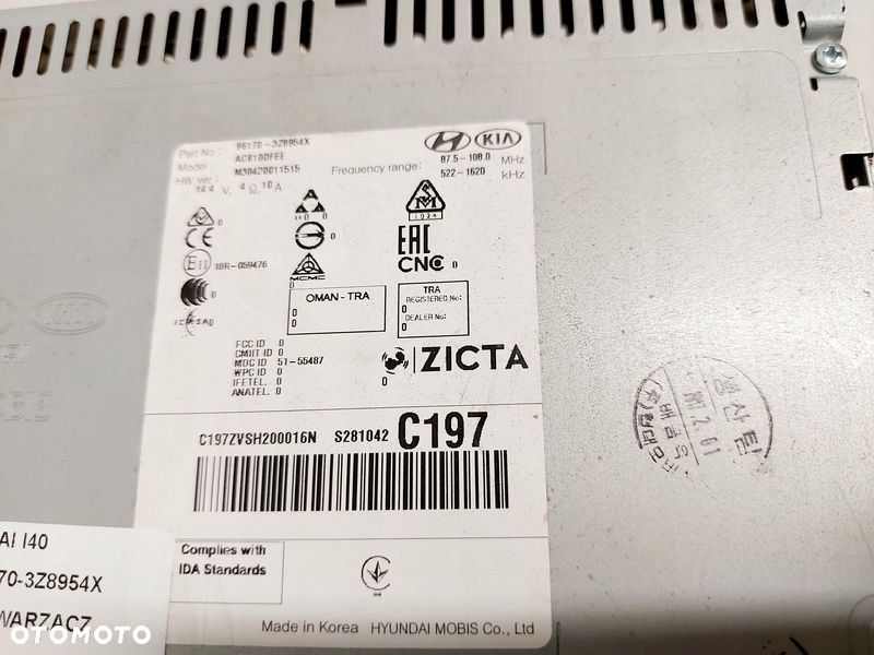 hyundai i40 radioodtwarzacz 96170-3z8954x - 6