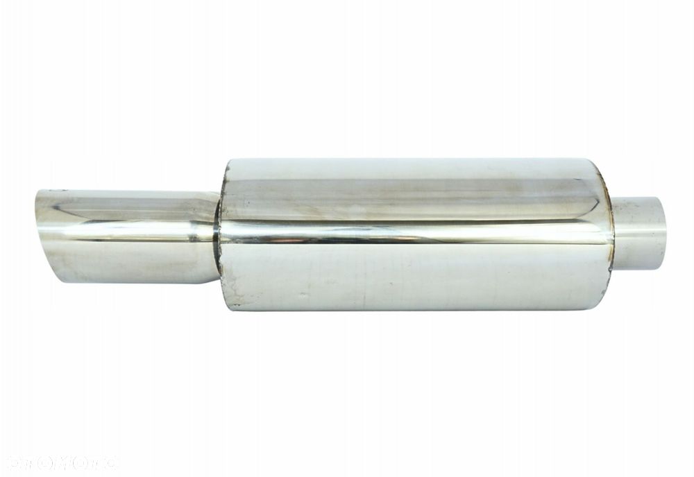 Tłumik Końcowy PRZELOTOWY wejście 63mm Końcówka 2x76mm JDM nierdzewka - 3