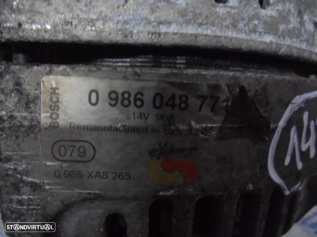 Alternador 0986XA8265 0986048771 OPEL CORSA C 2006 1.3CDTI 70CV 5P CINZENTO VALEO RECONDICIONADO PELA BOSCH - 5