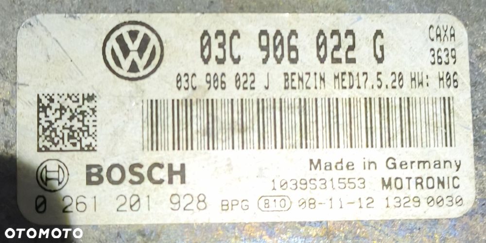 VW PASSAT B6 08r 1.4 TSI KOMPUTER STEROWNIK SILNIKA 03C906022G - 2