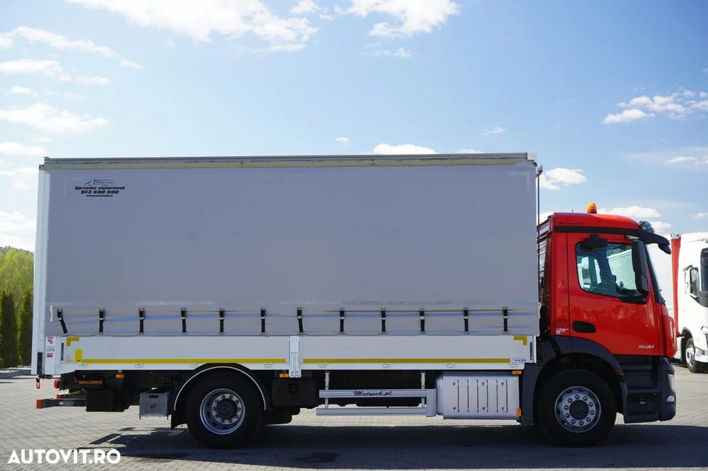 Mercedes-Benz ANTOS 1830 / CORTINĂ - 6,5 M / 4x2 / SOLO / DHOLLANDIA LIFT 2000 KG / EURO 6 - 6