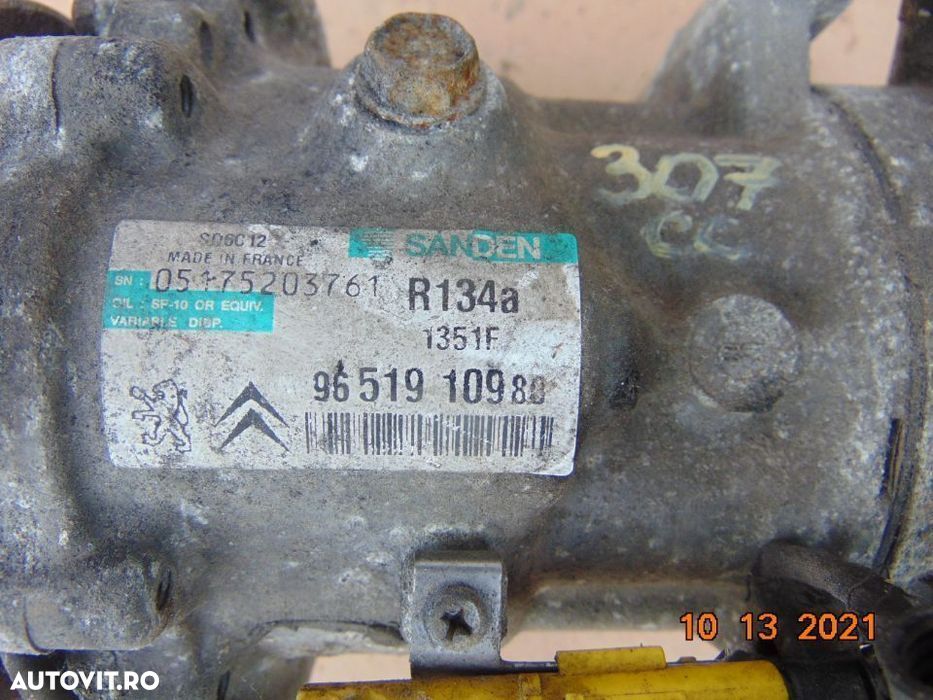 Compresor clima peugeot 307cc 1.6 benzina 1.4hdi 1.6hdi citroen c3 c4 - 2
