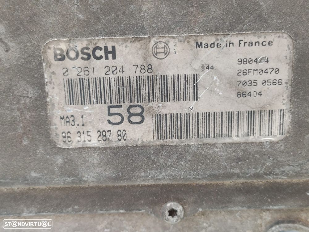Centralina Motor Original Bosch PSA Peugeot Citroen 1.1L HDZ 0261204788 9631528780 - 6