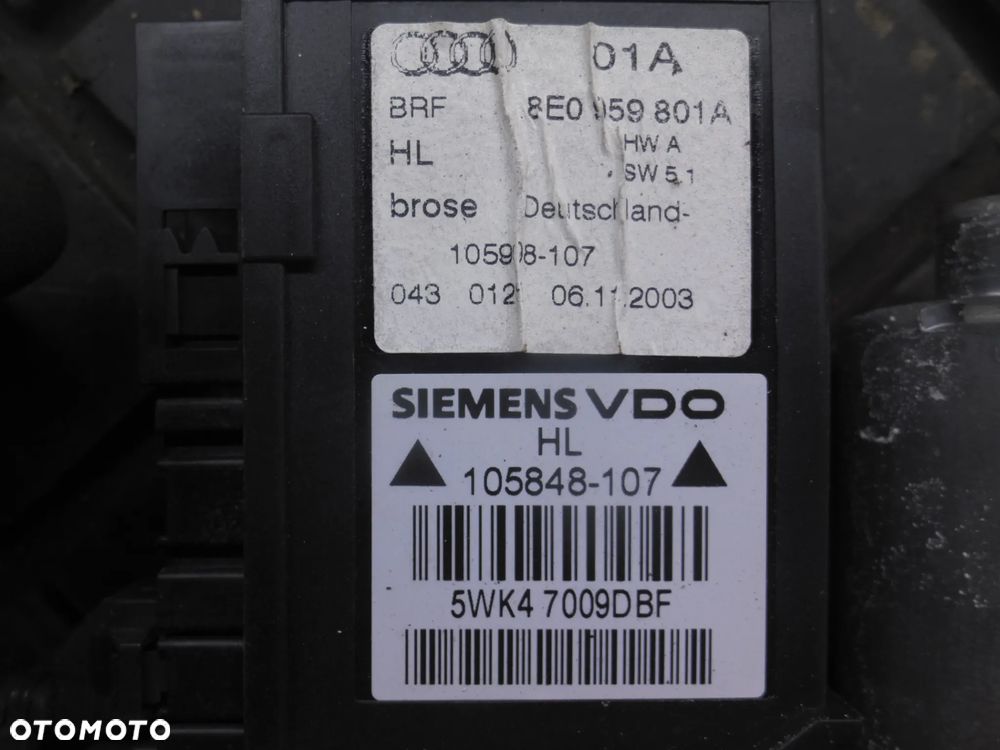 AUDI A4 B6 SILNICZEK PODNOŚNIK SZYBY LEWY TYŁ 8E0959801A POSIADAM 2 SZT - 5
