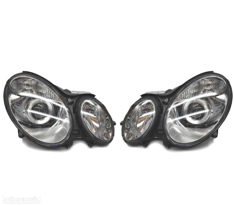 FARÓIS OPTICAS XENON MERCEDES W211 E CLASSE 02-06 - 1