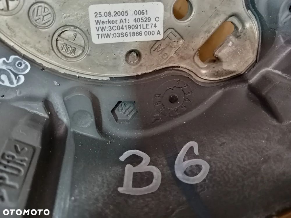 Kierownica trójramienna multifunkcyjna skórzana VW Passat B6 3C0419091LE - 9