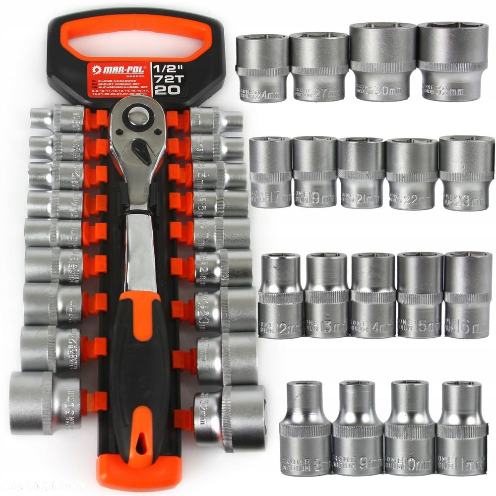 KLUCZE NASADOWE 1/2" 20szt 8-32mm - 2