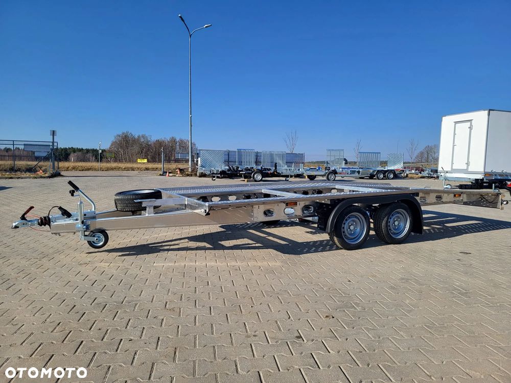 MAZZO Laweta 450x205cm DMC 2700kg raz łamana, MASA WŁASNA TYLKO 420kg, aluminiowa z najazdami i kołem zapasowym - 9