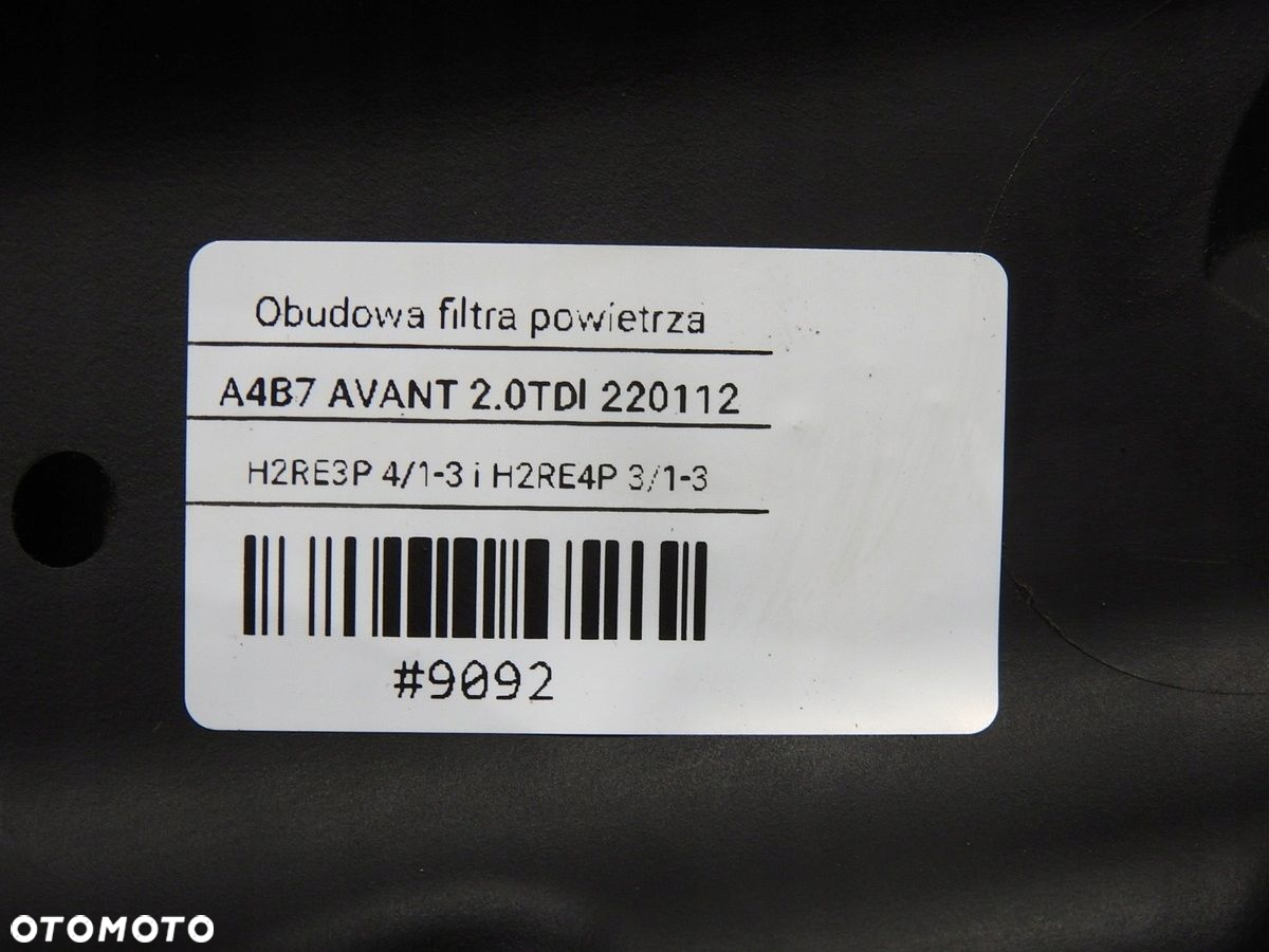 OBUDOWA FILTRA POWIETRZA AUDI A4 B7 2.0 TDI - 9