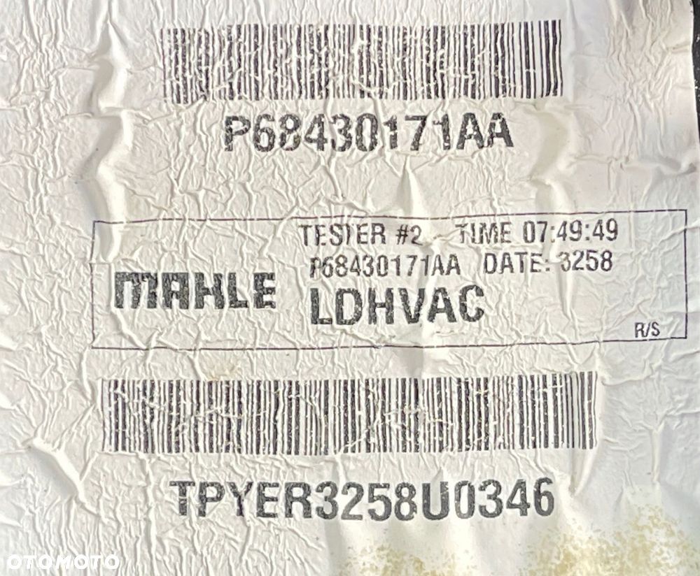 CHARGER 3.6 15- NAGRZEWNICA DMUCHAWA 68430171AA - 5