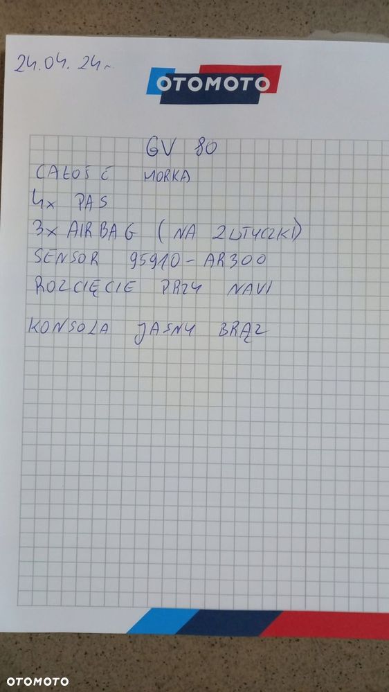 KONSOLA DESKA ROZDZIELCZA SENSOR airbag 4 PASY GENESIS GV80 PODUSZKA EUROPA - 15