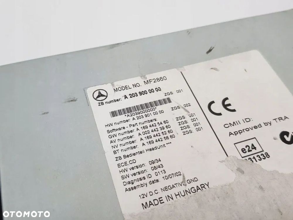 ORYGINALNE RADIO CD MERCEDES CLC W203 A2039000000 - 5