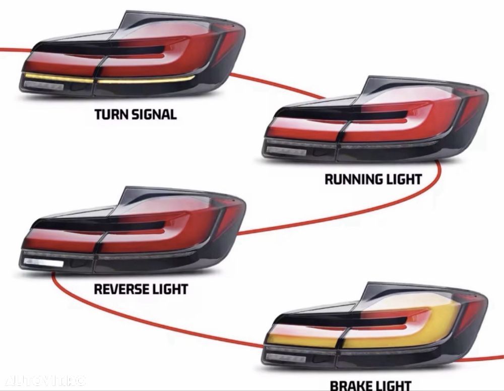 Set Stopuri Stop Triple Tripla Lampi Bmw Seria 5 F10 2010-16 Look G30 - 2