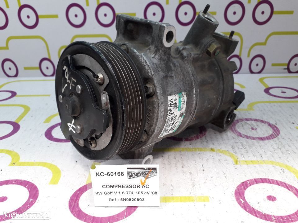 Compressor AC Volkswagen Golf V 1.6 TDi 105Cv de 2008 - Ref: 5N0820803 - NO60168 - 1
