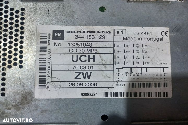 Radio cd 344183129 13251048 Opel Zafira B [2005 - 2010] - 4
