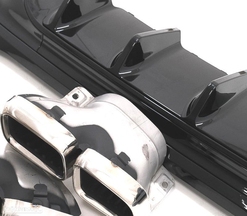 DIFUSOR MERCEDES W206 AMG 21- LOOK C63 + PONTEIRAS DE ESCAPE CROMADAS - 7