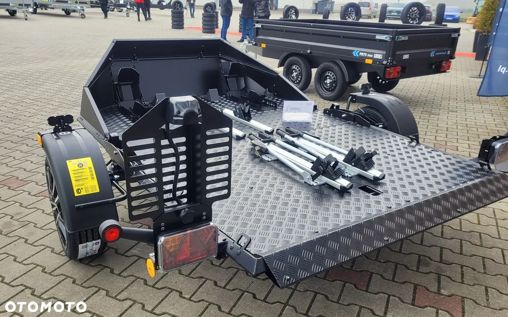 Lorries Przyczepa MT-2 BLACK EDITION na dwa MOTOCYKLE, QUADA światła LED czarna SKŁADANA - 9