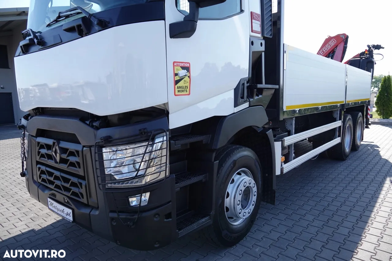Renault C 380 / 6X4 / TRANSMISIE 6,4 M / + HDS FASSI F175A / CAPACITATE MAX DE RIDARE 7.535 KG / PRELUNGIE 12,3 M / ROTATOR / RADIO COMANDĂ / PNEURI 100% / IMPORTAT - 12