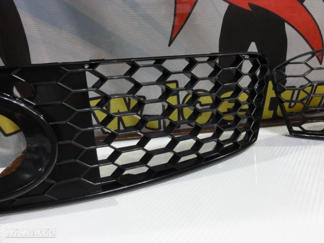 Grelhas faróis nevoeiro Audi A4 B8 08-11 RS LOOK preto brilhante - 4