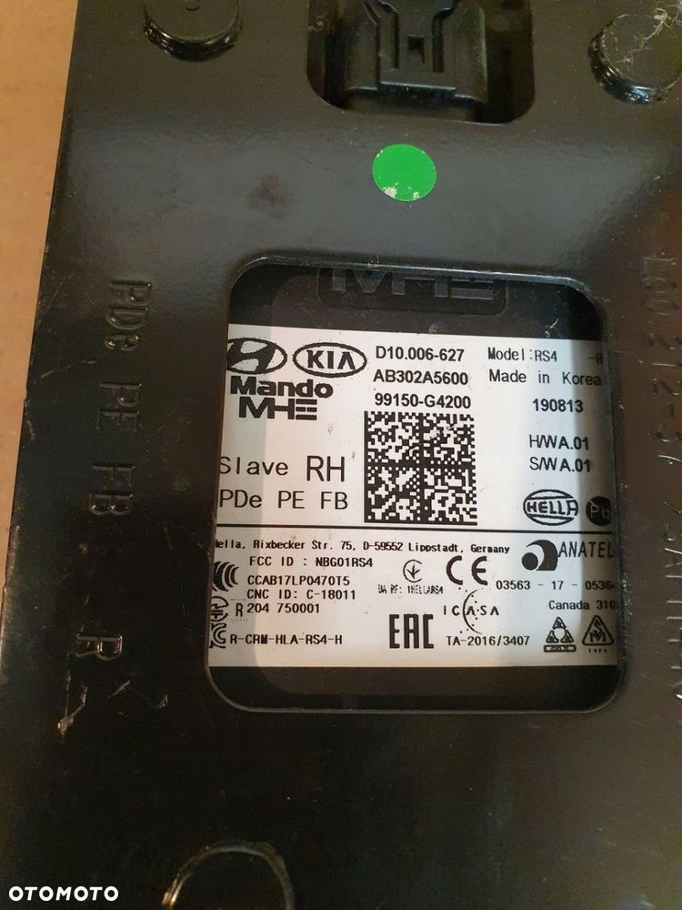 HYUNDAI I30 III 2020- RADAR PRAWY TYŁ TYLNY 99150-G4200FASTBACK ACC SENSOR - 3