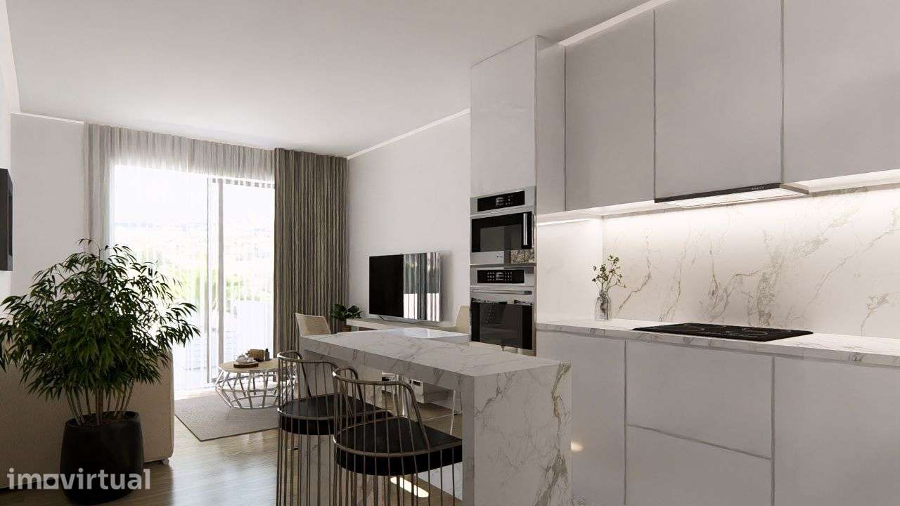Apartamento T1 Novo à venda com garagem no coração de Vilar de Paraiso - Grande imagem: 2/39