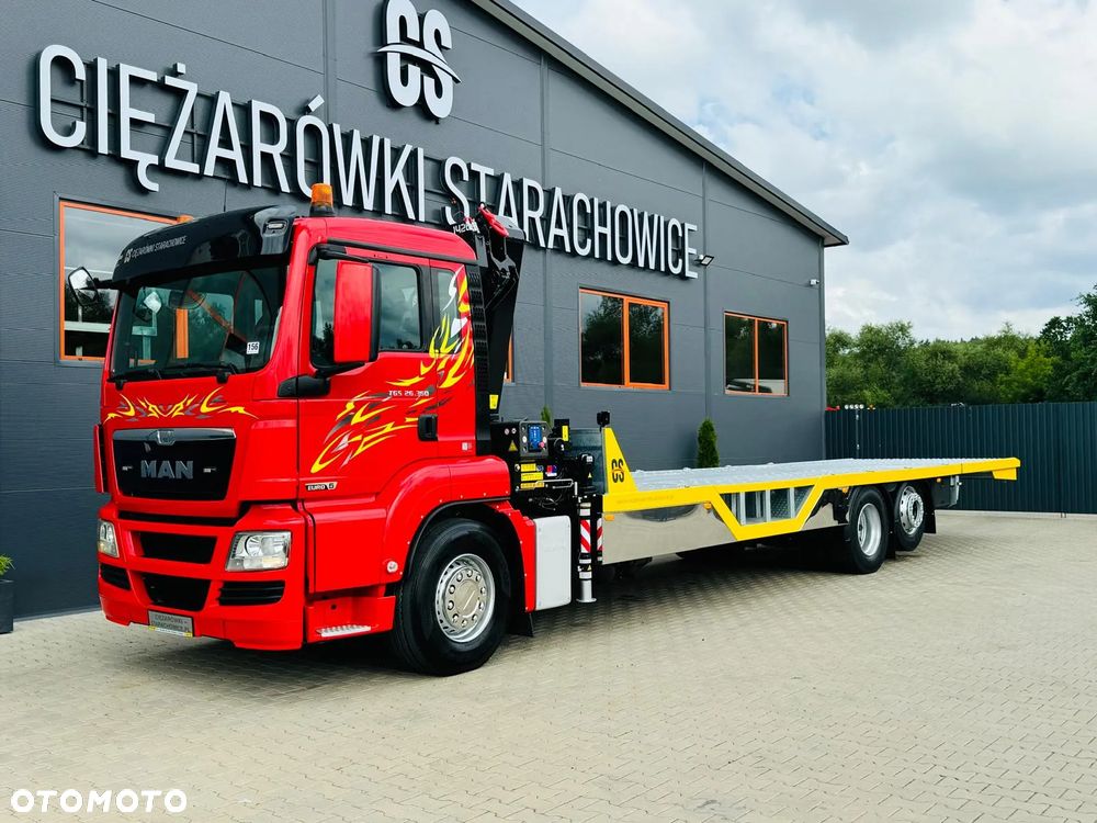 MAN MAN MAN TGS TGX 26.360 E5 laweta uniwersalna 10,2m + Dźwig HDS HMF 1420 K2 / do przewozu kontenerów / pomoc drogowa / platforma / energetyka/ kran krane dzwig hds żuraw - 2