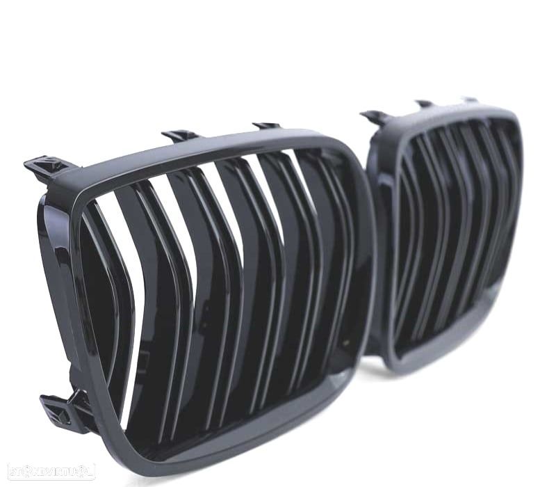 GRELHAS FRONTAIS DUPLAS BMW X3 E83 06-11 PRETO BRILHANTE - 2