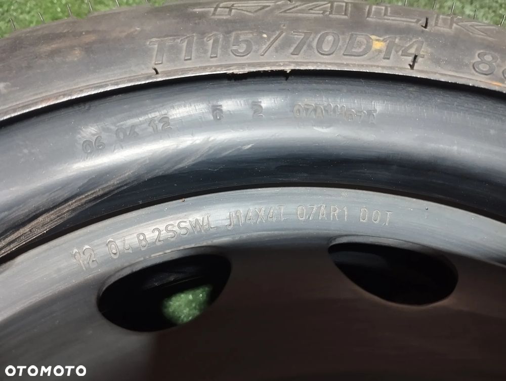 KOŁO DOJAZDOWE 115/70/D14 4x100 J14x4T 60.1mm NISSAN  MICRA K12 K13 - 6