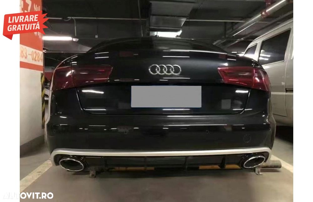 Difuzor Bara Spate si Ornamente Evacuare Audi A6 4G Facelift (2015-2018) RS6 Desig- livrare gratuita - 15