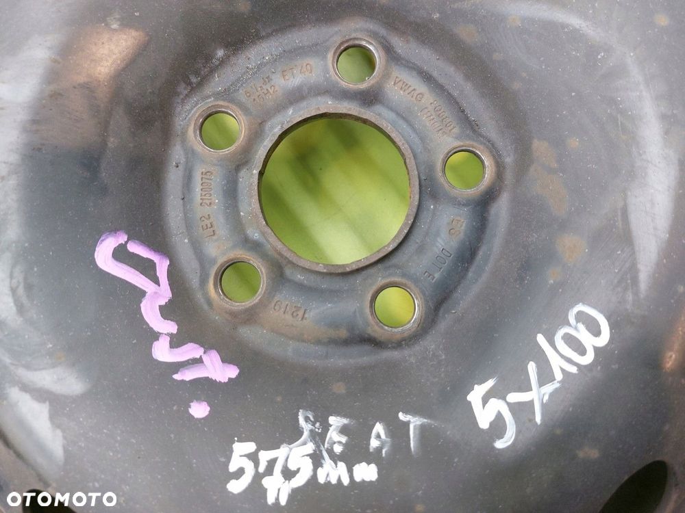 Felga stalowa Seat Leon TOLEDO VW GOLF BORA 5.5J X 15 5X100 ET 40 57,5 MM - 3