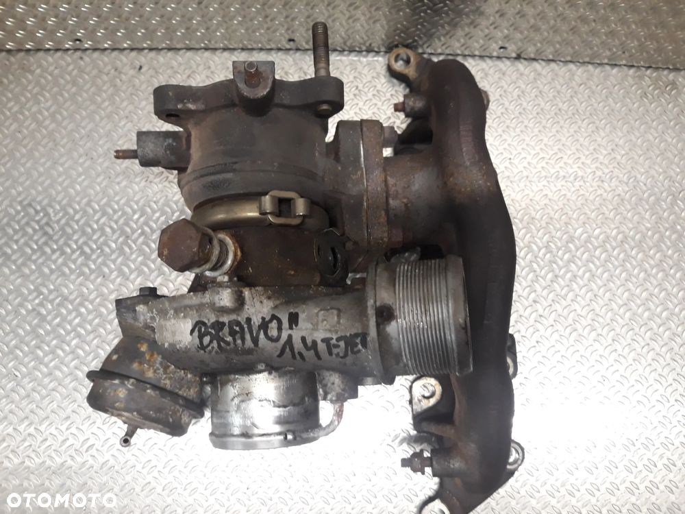 TURBOSPRĘŻARKA FIAT BRAVO II 1,4 T-JET 55222014 + KOLEKTOR WYDECHOWY 55213506 - 2