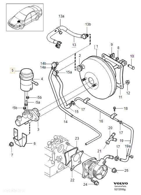 VOLVO S40 V40 (-04) korek zbiornika plynu hamulcowego OE 30863325 - 2