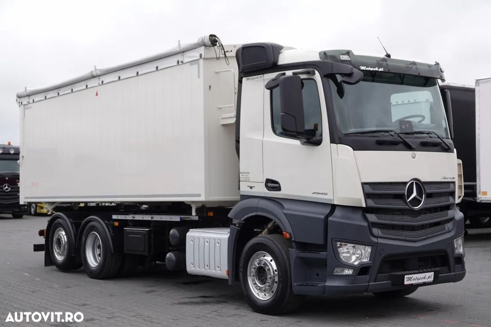 Mercedes-Benz ACTROS / 2545 / 6x2 / CAMION BASCULANTE 32 mc / OBLUTOR pentru cereale / CAPACITATE DE ÎNCĂRCARE: 15.000 KG / DIRECȚIE + AXIE ELEVABILĂ / EURO 6 - 13