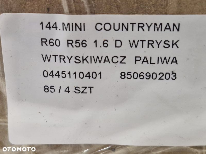 MINI COUNTRYMAN R60 R56 1.6 D WTRYSKIWACZ PALIWA 0445110401 850690203 - 7