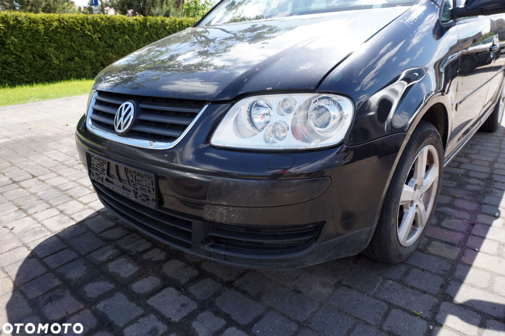 MASKA ZDERZAK BŁOTNIKI LAMPY TOURAN I 1T LC9Z XENON SPRYSKI VOLKSWAGEN 2003-2006 CZARNY PRZÓD KOMPLETNY - 10