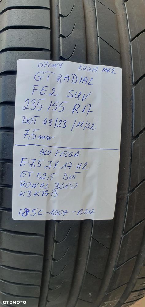 Alufelgi z oponami alusy felgi aluminiowe 5x108 R17 7,5Jx17H2 235/55 Ford Kuga Mk2 FJ5C-1007-A1A - 21